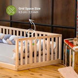 Montessori Front Open Floor Bed For Babies and Childs | Pine Wood Natural Solid Frame Bed With Wooden Slats | Sturdy Design Floor Bed Frame For Girls And Boys (Crib, Height : 19 Inches) wood and montessori