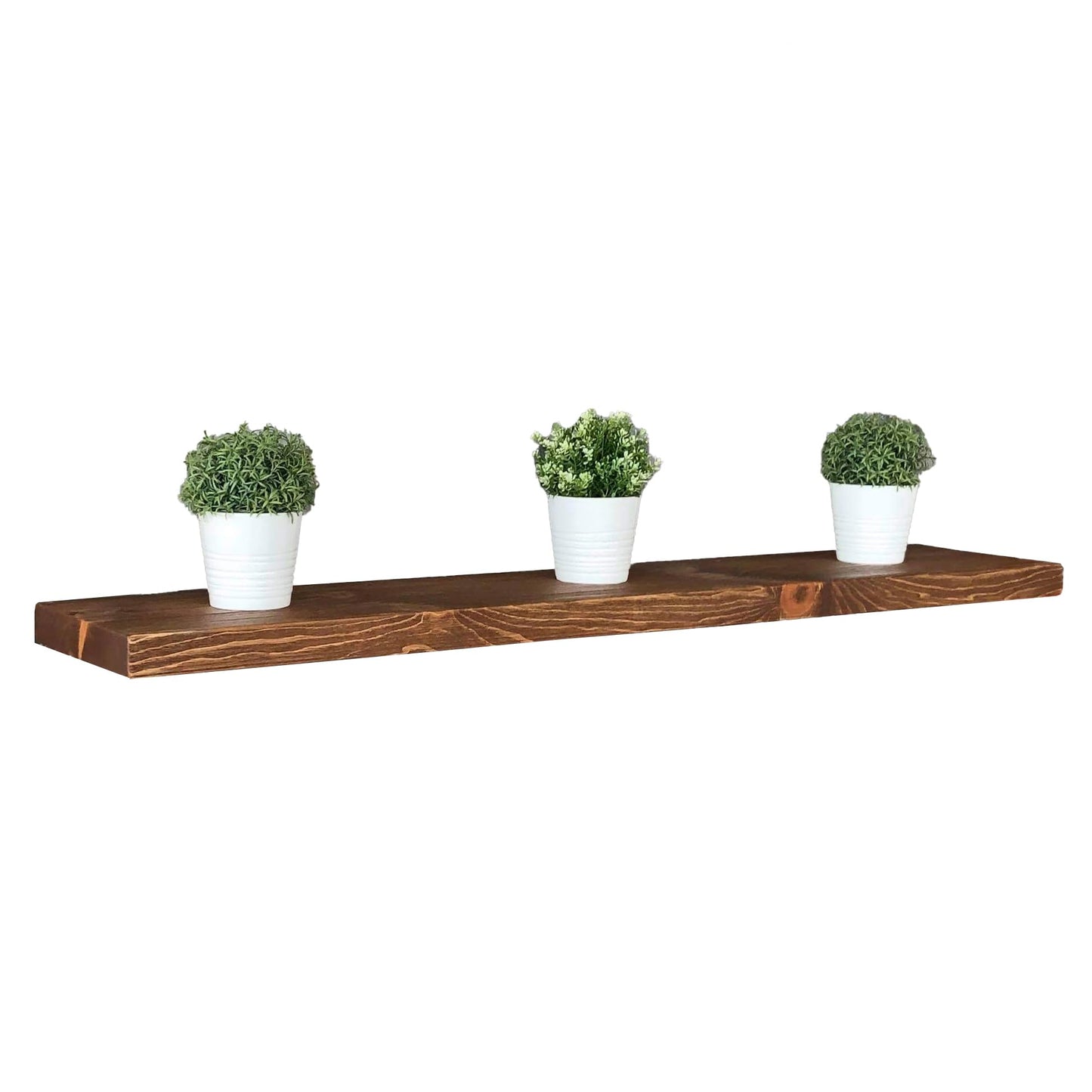 Joel's Antiques - 60 Inch Wooden Floating Shelves for Wall - Made of Natural Wood - Long Heavy Duty Rustic Fireplace Mantel & Book Shelf - Perfect for Living Room - Medium Brown 60x12x2 Inch