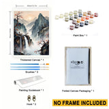 Chinese Landscape Paint by Numbers Kit for Adults - DIY Mountain Waterfall Painting on Canvas 16x20 Inches, Acrylic Paint Set, Suitable for Beginners, Traditional Asian Art Kit for Home Decoration TAOPAOLAB