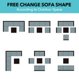 LAFWELL 7 Pieces Outdoor Patio Furniture Sets,Rattan Conversation Sectional Set,Manual Weaving Wicker Patio Sofa with Tea Table LAFWELL