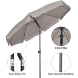 AMMSUN Patio Umbrella, 6.5 ft Outdoor Table Umbrella with Tilt Steel Pole, UPF50+ Protection, Great for Outdoor Garden Backyard, Beige AMMSUN