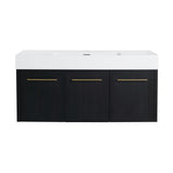 Generic 48 Inch Floating Bathroom Vanity,48"" Bathroom Vanity with Sink,Modern Single Sink Bathroom Vanity Combo,Black Wall Mounted Cabinet Set, MSJS-BVB09148BCT WoodArtSupply