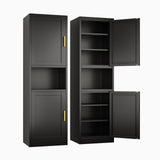 Ckzbx 70.87" H Metal Narrow Pantry Storage Cabinet Tall Steel Bathroom Cabinet,4 Adjustable Shelves for Kitchen, Home Office, Living Room, Dinning Room (Black) Ckzbx