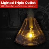 EP Retractable Extension Cord Reel,65 Feet 12 AWG/3C SJTOW Heavy Duty Power Cord,15 AMP Circuit Breaker, 3-Lighted Triple Outlets,Ceiling or Wall Mount Use Indoor/Outdoor, Red EP