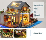 RHZN Miniature House Kit, Dollhouse Kit, Miniature Kit, DIY Mini House Building Kit for Adult Teen, Holidays in Hawaii RHZN
