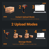 Tera Barcode Scanner Wireless with Screen: Pro Version 1D 2D QR with Setting Keypad Charging Cradle Works with Bluetooth 2.4G Wireless USB Wired Handheld Bar Code Reader HW0009 Tera