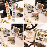 CraftBloom 94PCS Movie Film Scrapbook Paper for Journaling Supplies, Strip Photo Frame for Scrapbooking Kit, Waterproof PET Washi Quote Stickers for Bullet Junk Journal Collage Planner DIY Craft CraftBloom