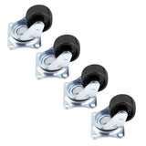 Luomorgo 1 inch Dia Swivel Caster Wheels Rubber Base with Rectangle Top Plate & Bearing Heavy Duty 8pcs Luomorgo