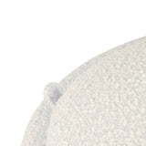 HomePop Storage Round Ottoman with Removable Lid Home Décor|Upholstered Round Foot Rest Ottoman - Cream Boucle HomePop