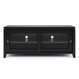 SIMPLIHOME Cosmopolitan SOLID WOOD 48 Inch Wide Contemporary TV Media Stand in Black for TVs up to 55 Inch, For the Living Room and Entertainment Center SIMPLIHOME