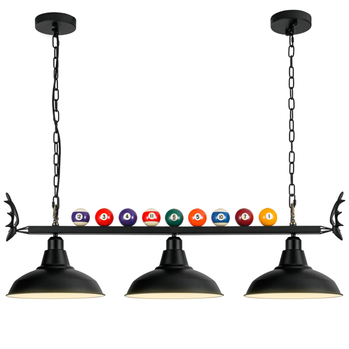 LuoliiTa Pool Table Light, Billiard Light for 7' 8' 9' Pool Table, Hanging Billiards Light for Billiard Room, Game Room, Restaurant, Coffee Shop (3 Lights) LuoliiTa