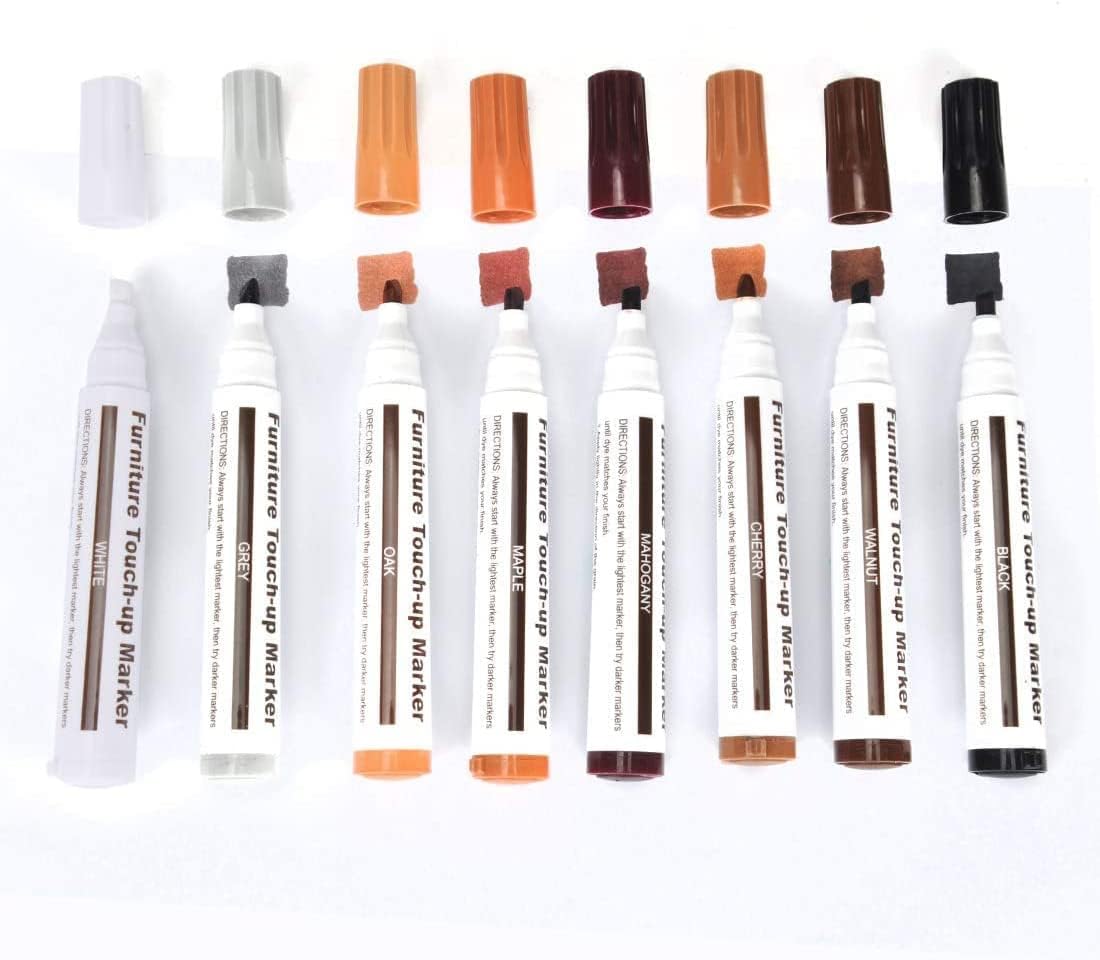 SEISSO Furniture Repair Kit - Set of 42 - Wood Repair Kit Wood Fillers, Furniture Scratch Repair Markers and Wax Sticks with Scraper, Brushes, for SEISSO