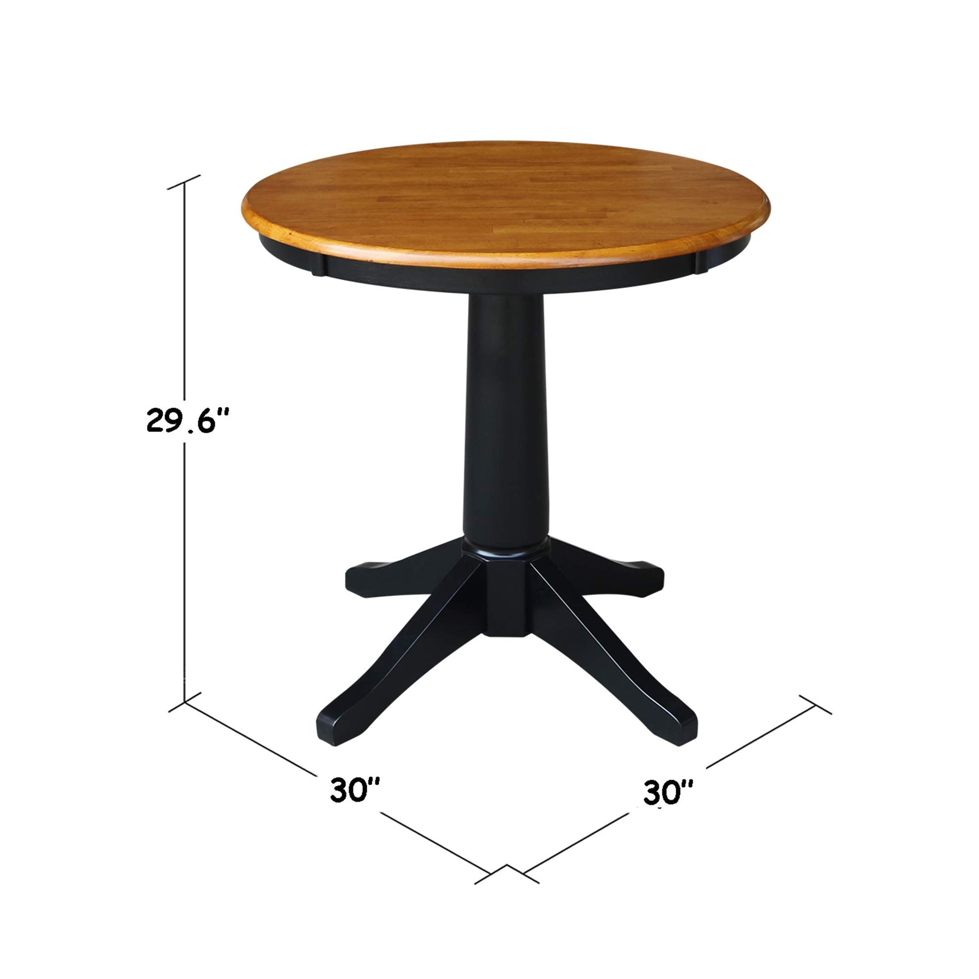 International Concepts 30" Round Top Pedestal Table - With 2 San Remo Chairs, Black/Cherry - WoodArtSupply