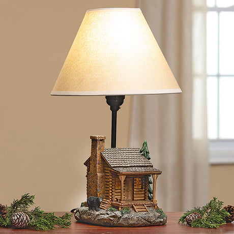 Black Forest Décor - Cozy Cabin Accent Lamp for Cabin, Living Room, Nightstand, Desk - Vintage Rustic Home Décor - 16.25" x 10" BLACK FOREST DECOR