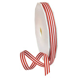 Morex Ribbon Striped Polyester Grosgrain Ribbon, Party Decorations, Gift Wrapping, Fun Patterns, 3/8" by 20 yd., Red Morex Ribbon