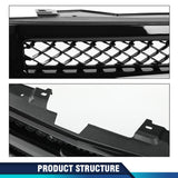 PIT66 Front Grille Grill Textured Black Compatible with Chevy Silverado 1500 LS LT LTZ WT 2007-2013 /Silverado 1500 Hybrid 2009-2013/ Silverado 1500 XFE 2010-2013 GM1200578 25810706 PIT66