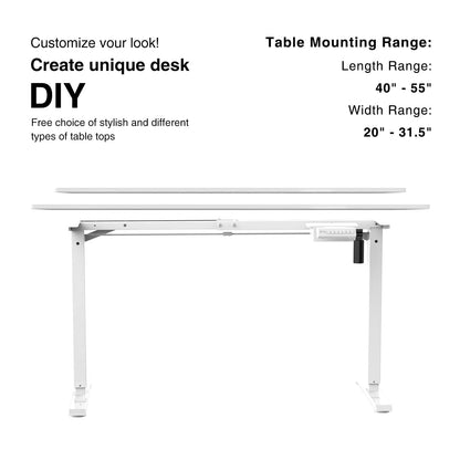 Juyancao Electric Standing Desk Frame Adjustable Height Desk Motorized Stand Up Desk White(Frame Only) - WoodArtSupply