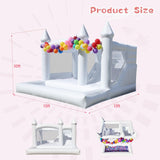 White Bounce House with Slide& Ball Pit for Kids Adults,Commercial PVC Large Inflatable Bounce House Castle Outdoor with 950W Powerul Blower,Wedding Birthday Party Decorations 13.3x13.3x10FT awesmflate