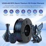 VOXELAB 3D Printer Filament, 1.75mm PETG Burnt Titanium Filament, Dimensional Accuracy +/- 0.02 mm, 3D Printing Material 1kg/ Spool, Fit Most FDM 3D Printers, Burnt Titanium Voxelab