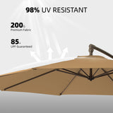 wikiwiki 10ft Patio Umbrellas Offset Outdoor Umbrella Cantilever Hanging Umbrellas w/Infinite Tilt, Fade Resistant Waterproof RECYCLED FABRIC Canopy & Cross Base, for Yard, Garden & Deck, Tan wikiwiki