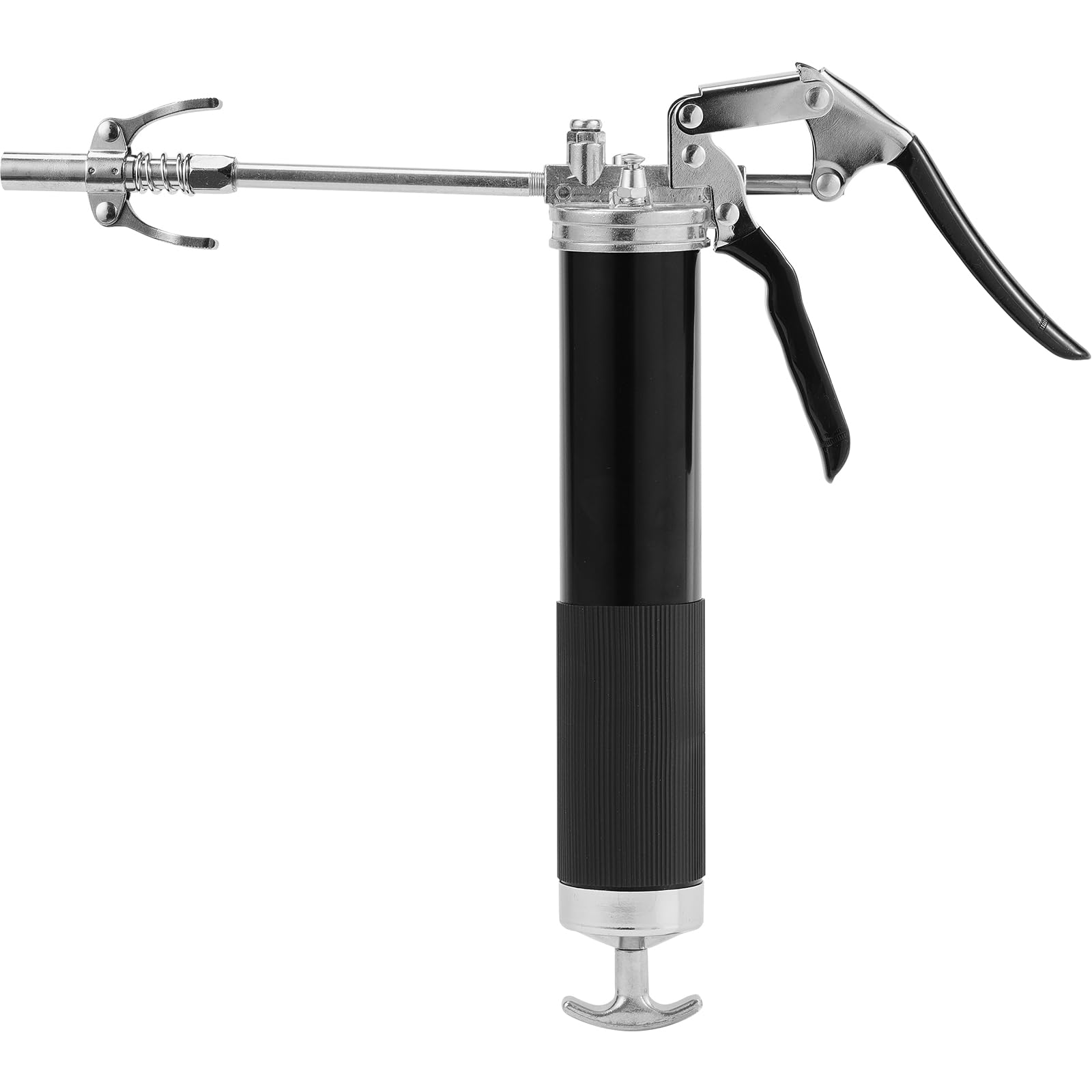 VEVOR Grease Gun, 6000 PSI Heavy Duty Pistol Grip Grease Gun, Grease Gun Kit with 14 oz Load, 17.72 Inch Flexible Hose, 1 Flat Couplers, 1 Pointed Coupler, and 1 Bent Metal Pipe - WoodArtSupply