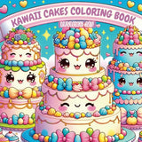 Kawaii Cakes coloring book: 50 Simple and Cute Yummy sweet Birthday and Wedding Cakes Illustrations for Kids, Girls and Boys (Kawaii Coloring books) WoodArtSupply