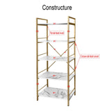 AT-VALY 5-Tier Bakers Rack with Storage Shelf,Free Standing Kitchen Storage Shelf Rack 23.6 L x 15.7 W x 62.6 H (Gold) AT-VALY