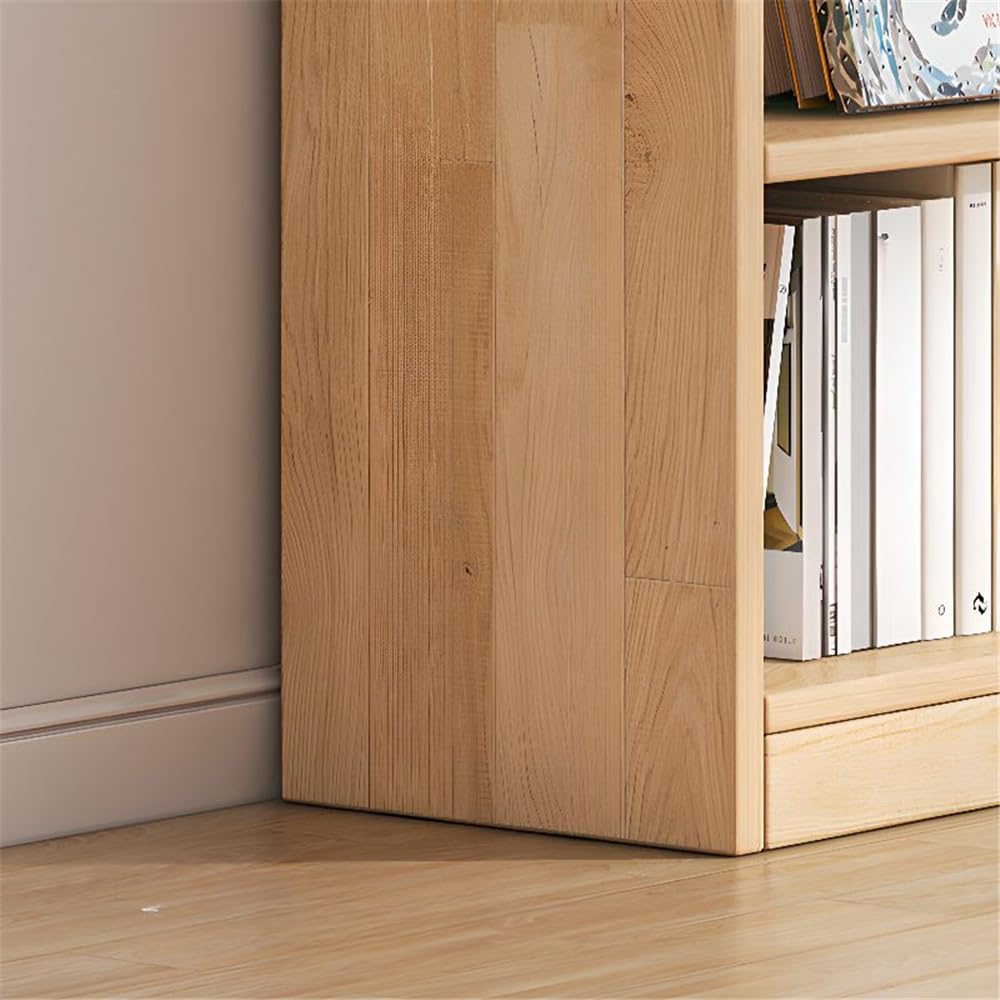 NIUYAO Children's Bookshelf Natural Finish Simplistic Standard Storage Cabinet Vertical Display Shelves FreestandingScratch-Repellent Bookcase Units for Study Office Pantry -39.5" L x 9.5" W x 47" H NIUYAO