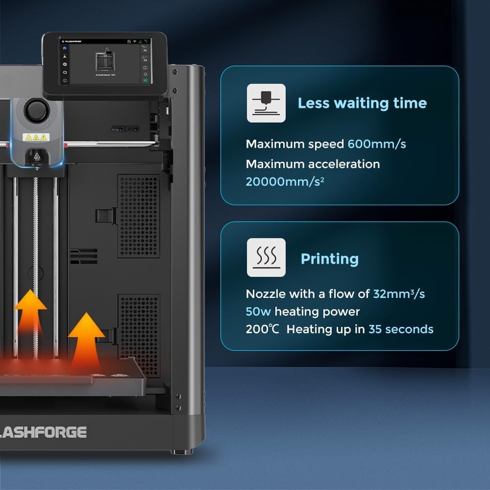 FLASHFORGE Adventurer 5M 3D Printer and FLASHFORGE Smooth PC Platform - WoodArtSupply