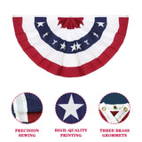 3 x 6 Ft American Pleated Fan Flag, USA Patriotic Half Fan Bunting Flag, 4th of July Decorations Flags (Set of 4) GoosWexmzl