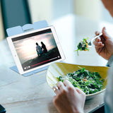 MSDADA Desk Book Stand Metal Reading Rest Book Holder Adjustable Cookbook Documents Holder Bookstands for Recipes Textbook Music Books Christmas Gift for Age 3,4,5,6,7,8,9,10+ Boys Girls (Light Blue) MSDADA