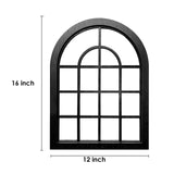 ZEXUIRU 2PCS Arched Window Wall Mirror,Rustic Farmhouse Accent Mirror, Wood Framed Entry Mirror for Living Room,Bathroom,Bedroom,Kitchen,15.7x11.8 Inches ZEXUIRU