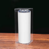 12 PCS Gift Boxes for Sublimation Tumbler 3.3 x 3.3 x 9.8 Inch Transparent Exhibition Boxes with Protective Membrane for 12 oz, 20 oz, 30 oz Heat Press Sublimation Blanks Skinny Tumbler Gift Wrapping XiyaxiVici