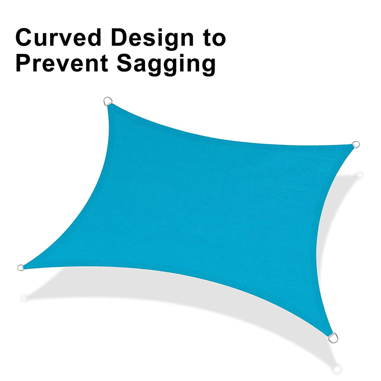 LOVE STORY 14' x 18' Sun Shade Sails UV Block Canopy Sail Shade for Patio Backyard, Turquoise Blue LOVE STORY