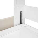 P PURLOVE Queen Wood Murphy Bed with Sofa, Wall Bed Without Slats, No Box Spring Needed (White) P PURLOVE