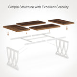 Tribesigns 6 ft Conference Table for 6-8 People, 70.86-Inch Rectangle Conference Table Meeting Seminar Table with Unique Curved Metal Support for Home Office (Retro Brown & White, Without Chair) Tribesigns