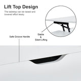 Softa Coffee Tables for Living Room, Wood Lift Top Coffee Table with Storage Shelf and Hidden Compartment, Dining Center Pop-up Table for Home, Office(White) Softa