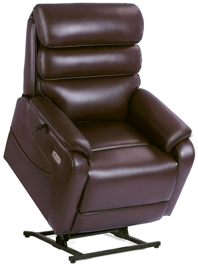 EONIX Wide Lay Flat Power Lift Recliner Chair for Elderly, Oversized Breathable Leather Electric Lift Chairs, 400lbs Heavy Duty Power Recliner with Heat and Massage, SLRY004063, Dark Brown