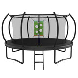 ACWARM HOME Trampoline Outdoor 14FT Trampoline with Safety Net & Rugby Target - Recreational Trampolines for Kids and Adults - Anti-Rust Coated Frame - ASTM Approved - Black ACWARM HOME