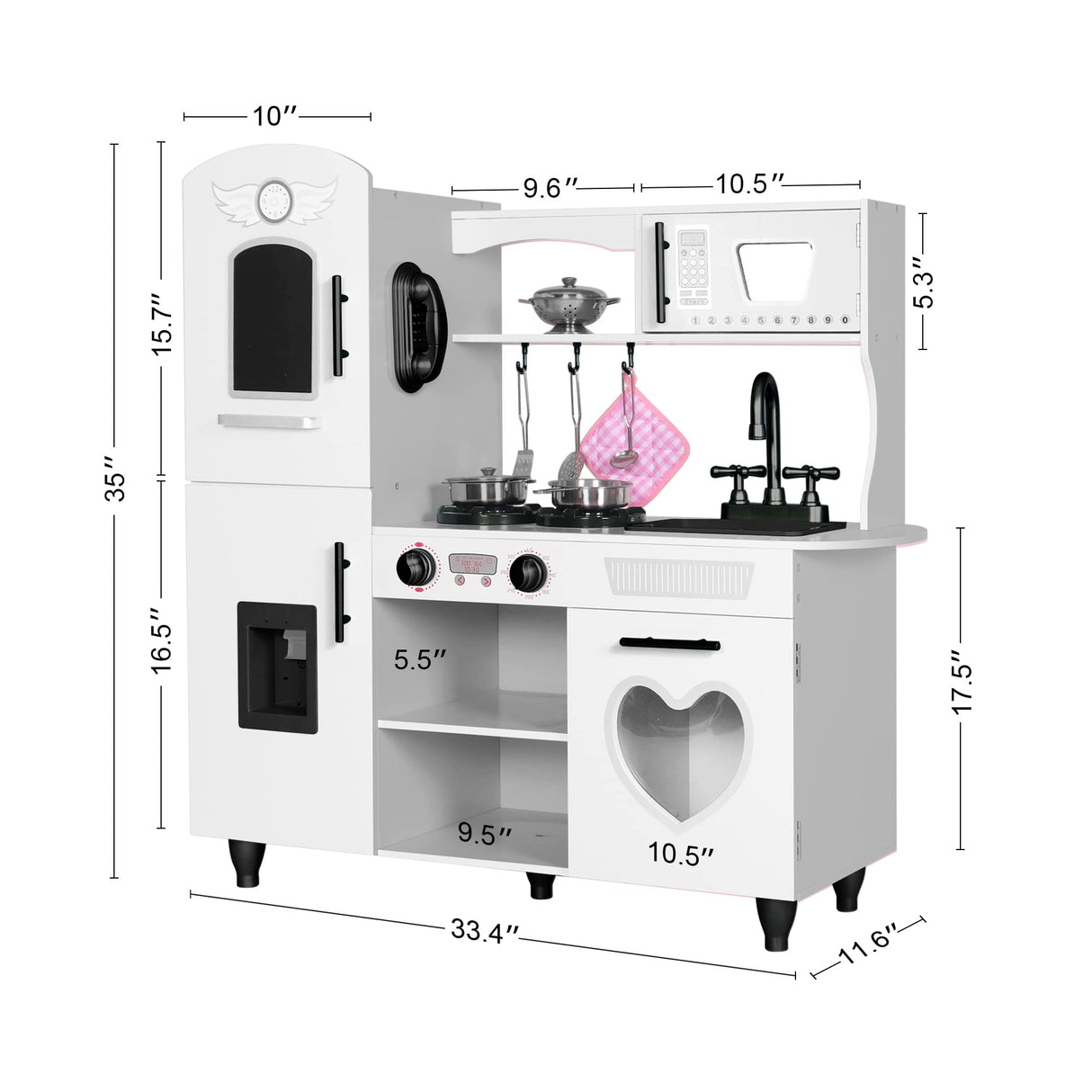 TaoHFE Play Kitchen Kitchen Set for Kids Wooden Toy Kitchen Sets for Boys Gift White Kitchen for Toddlers Kids Kitchen Playset Toys Kitchen Set for Kids Age 3+ Pretend Play with Lights & Sounds TaoHFE