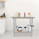 Maple Top Work Table, 36 x 30 x 34 Inch Commercial Butcher Block Wooden Workbench, Kitchen Island Table, Fits Restaurant, Warehouse, Home, Kitchen, Garage Hilberiazel