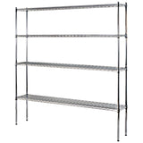 Sandusky Lee WS721274-C Industrial Welded Wire Shelving, 72" Width x 74" Height x 12" Depth, Chrome Sandusky