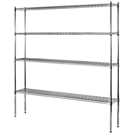 Sandusky Lee WS721274-C Industrial Welded Wire Shelving, 72" Width x 74" Height x 12" Depth, Chrome Sandusky