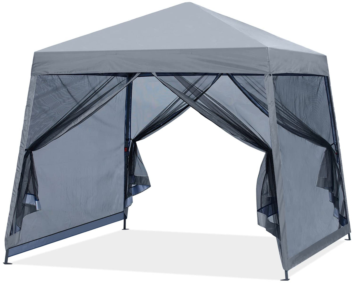 MASTERCANOPY Pop Up Gazebo Canopy with Mosquito Netting (10x10, Light Gray) MASTERCANOPY