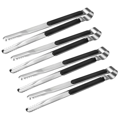 4 Pack Premium Stainless Steel Kitchen Tongs, Serving Tongs for Cooking, XEVOM Metal Food Tongs with Non-Slip Grip, Heat Resistant Grill Tongs 10 inch