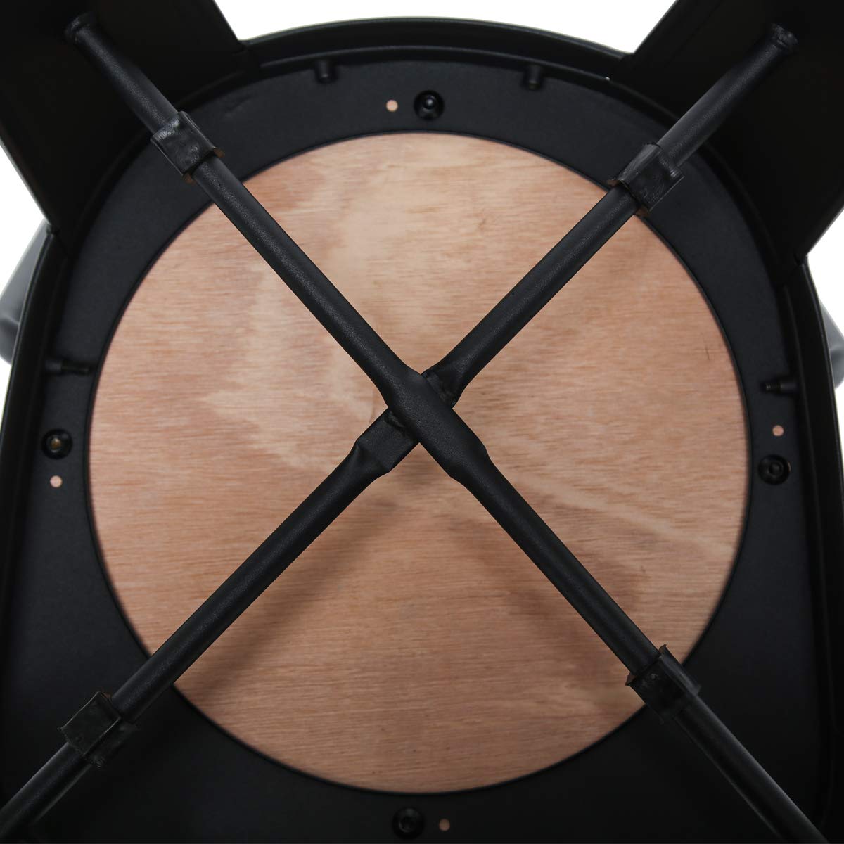 HAOBO Home 26" High Back Metal Counter Stool Height Bar Stools with Wooden Seat [Set of 4], Black HAOBO Home