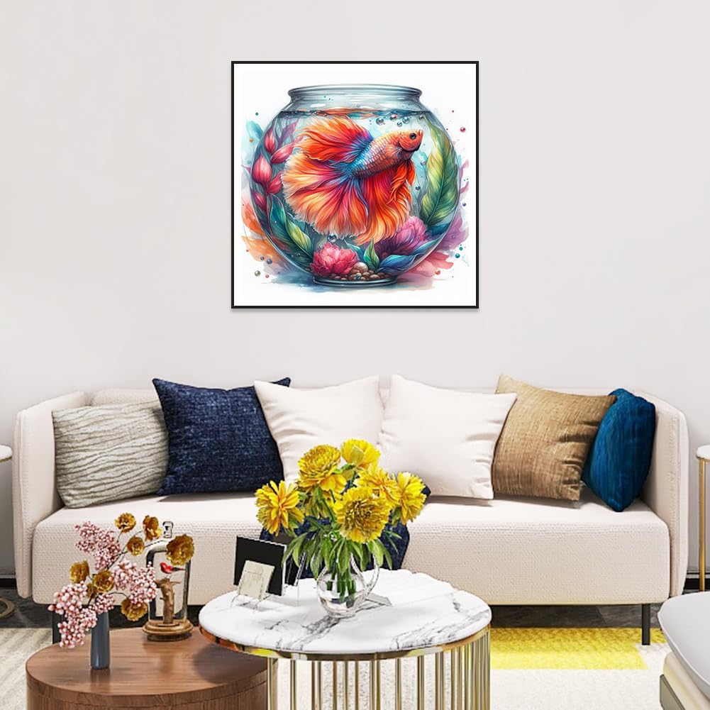 Acudotr Goldfish Diamond Painting Kits for Adults, 5D DIY Diamond Art Kits for Beginners, Full Drill Diamond Painting Kits for Home Wall Decor, 12x12 Inch Acudotr