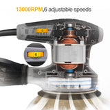 Jellas 5-Inch Random Orbital Sander with 18Pcs Sandpapers, 13000RPM 6 Variable Speed Sander Machine, High Performance Dust Collection System for Woodworking, 2.5A, Dust Collection Bag Include - OS280 Jellas