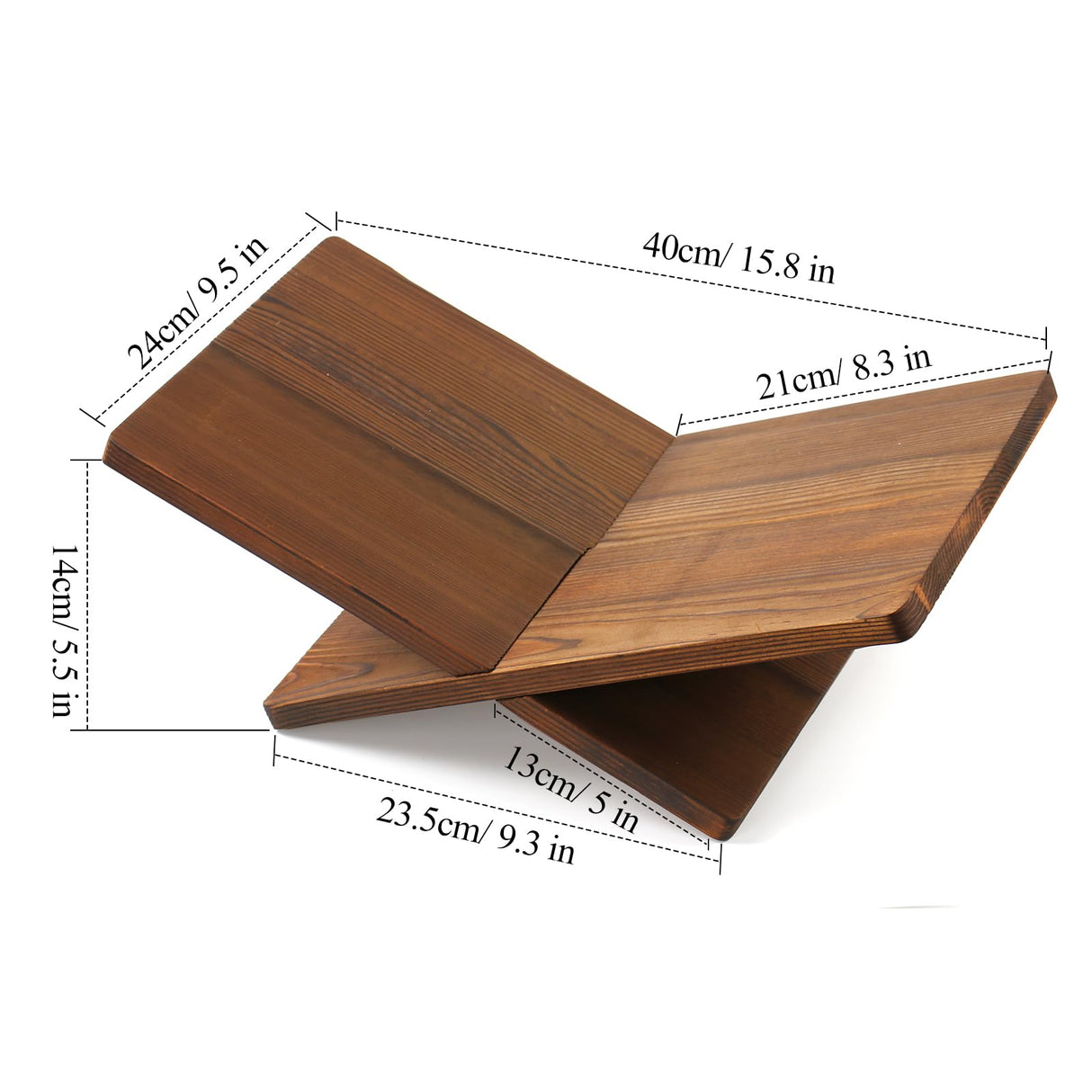 Book Stand for Reading - Solid Wood Book Holder for Open and Closed Books, Cookbook, Magazines, Textbooks (Redwood) Onzsiefa