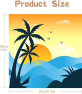 FOXKISS 4 Pack Framed DIY Paint by Numbers Kit for Adults Beginner,Sunset Oil Painting Easy Paint by Number with Canvas, Acrylic Paint Kit Arts and Crafts for Adults for Decor 8x8inch FOXKISS